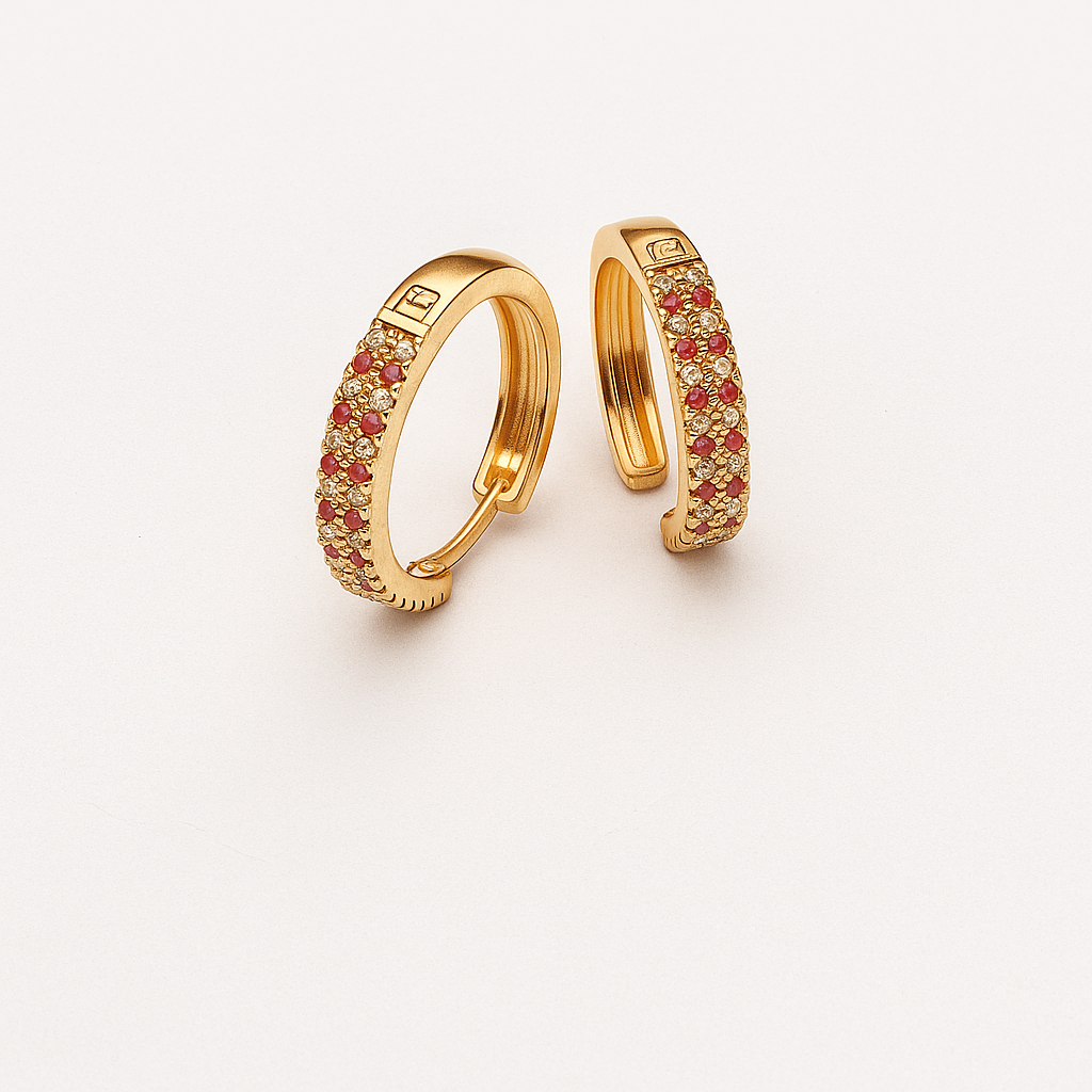 Golden Round Style Earrings