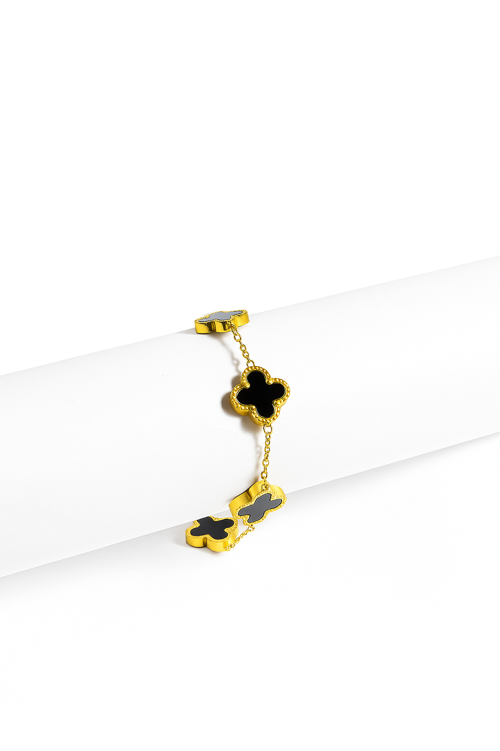 Black Leaf Clover Bracelet