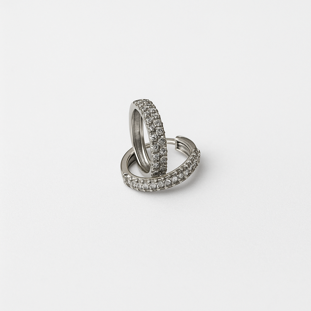 Silver Round Style Earrings