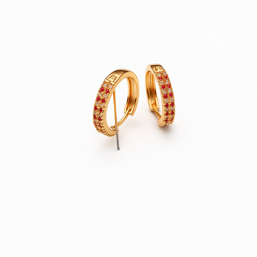 Golden Round Style Earrings