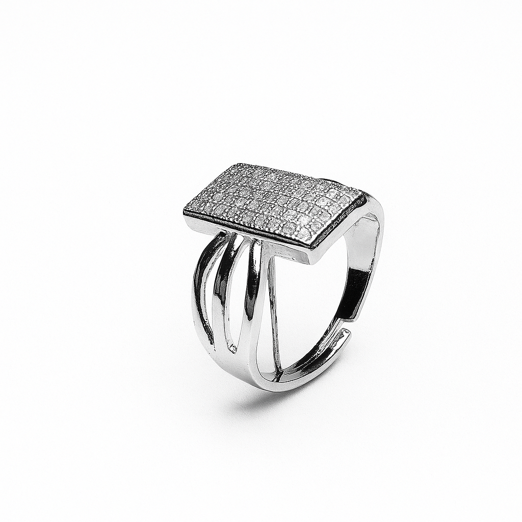 Stellar Grid Silver Ring