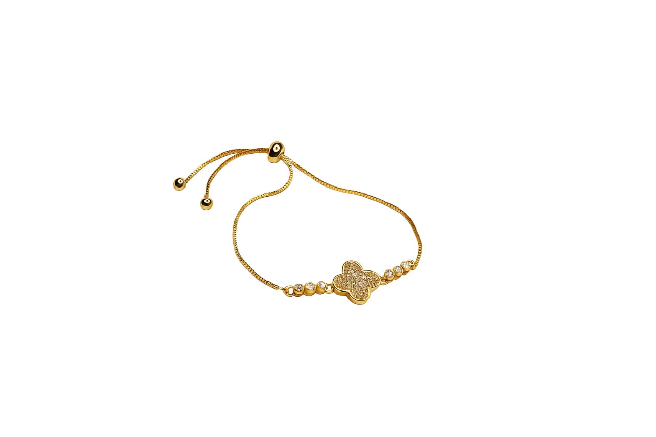 White Leaf Clover Bracelet