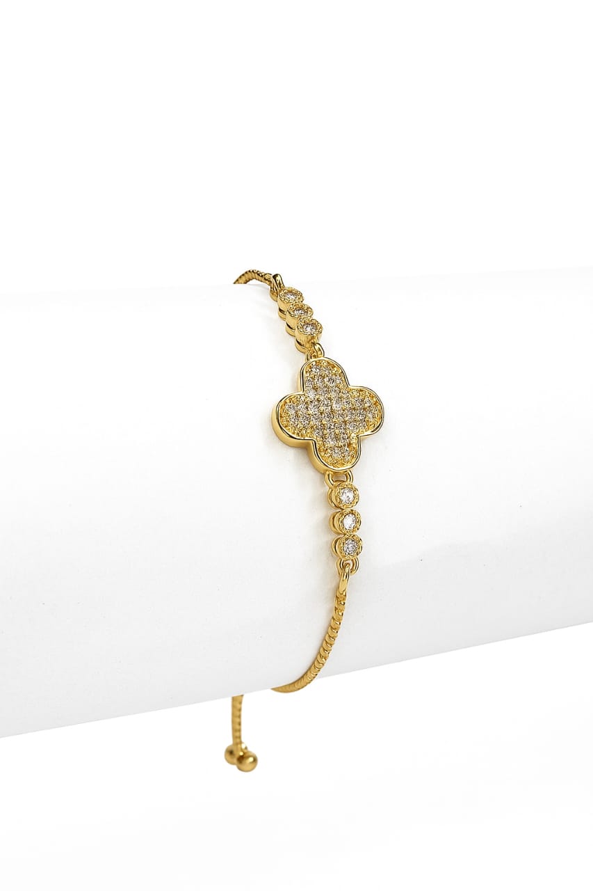 White Leaf Clover Bracelet