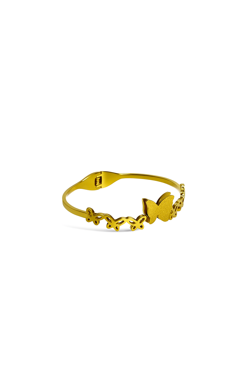 Elegant Design Butterfly Golden Stainless Steel Bangle Bracelet