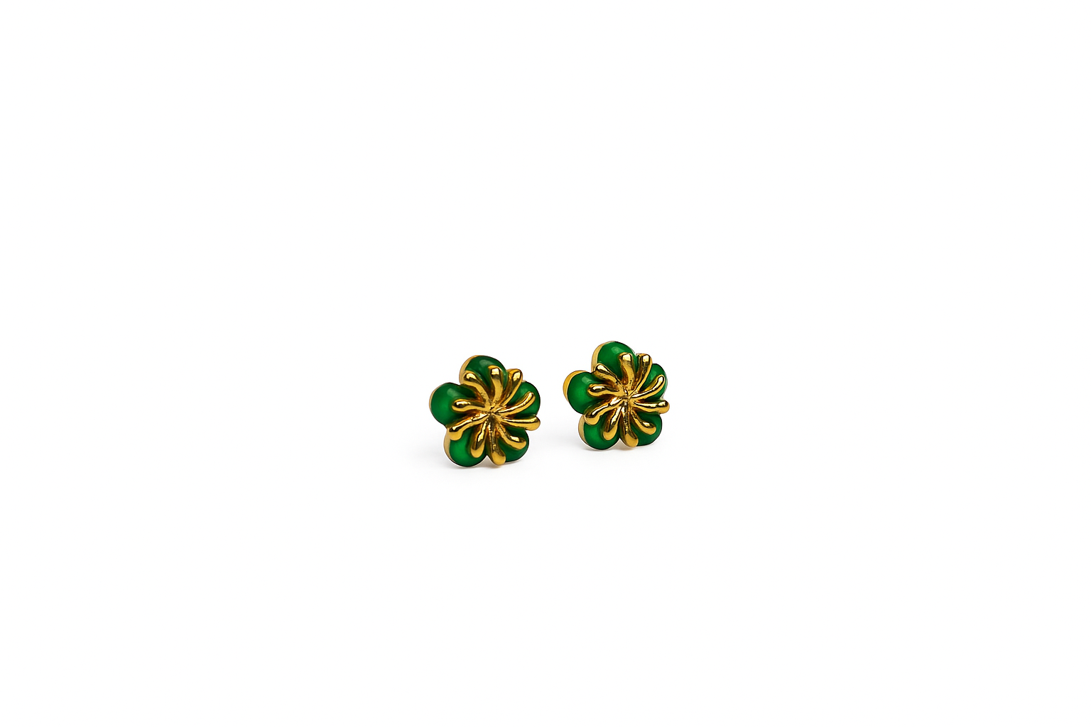 Mint and Dark green small studs Earrings