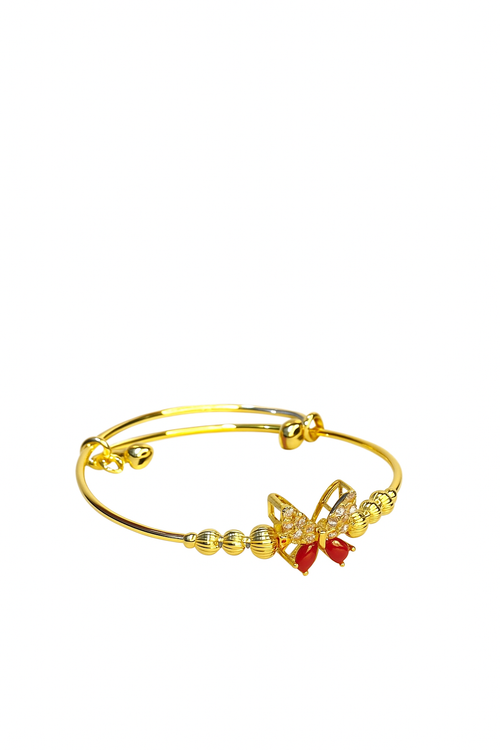 Butterfly Design Gold Plated Crystal Stones Bracelet
