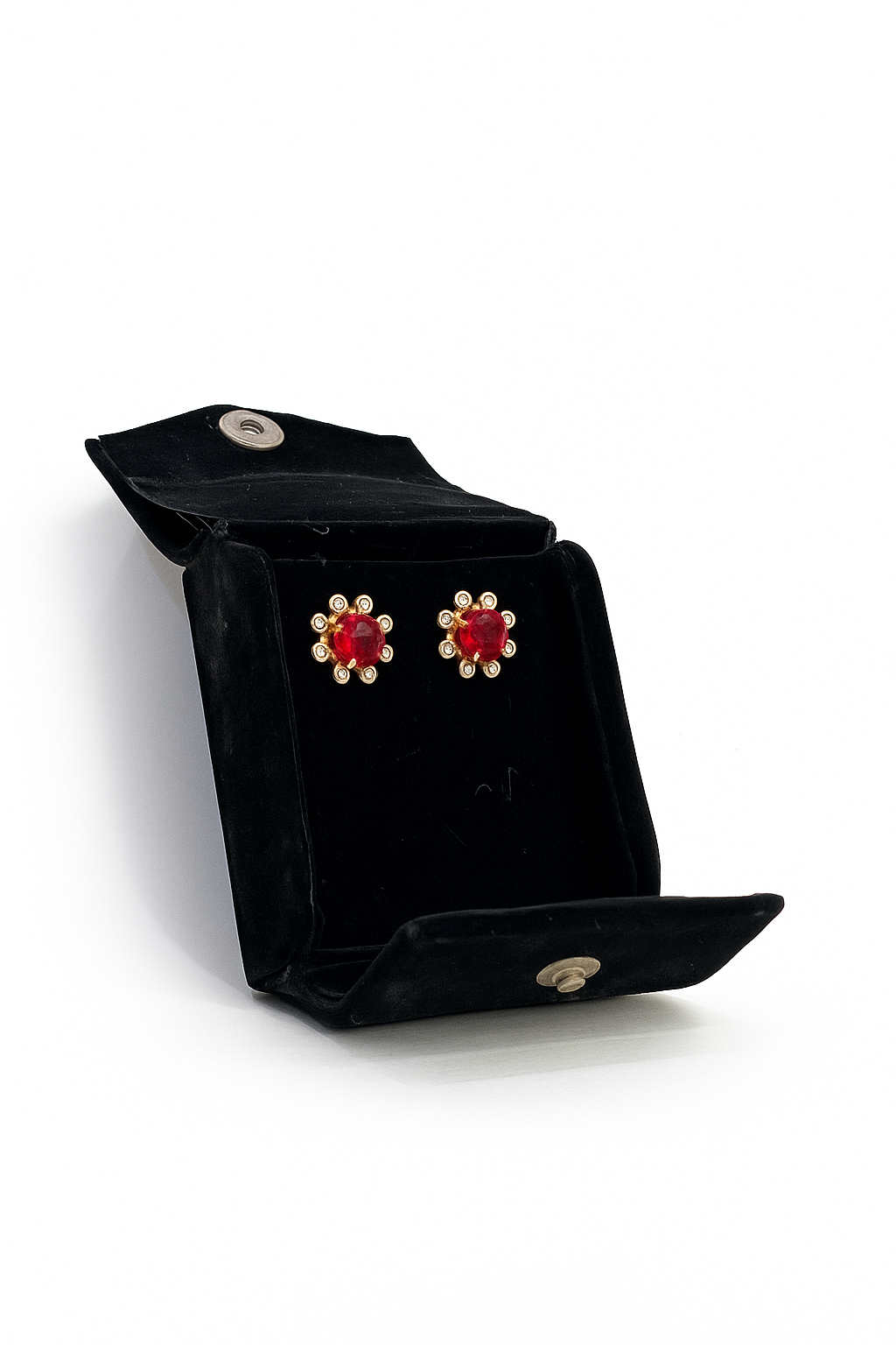 Ruby and Diamond Studs Earrings