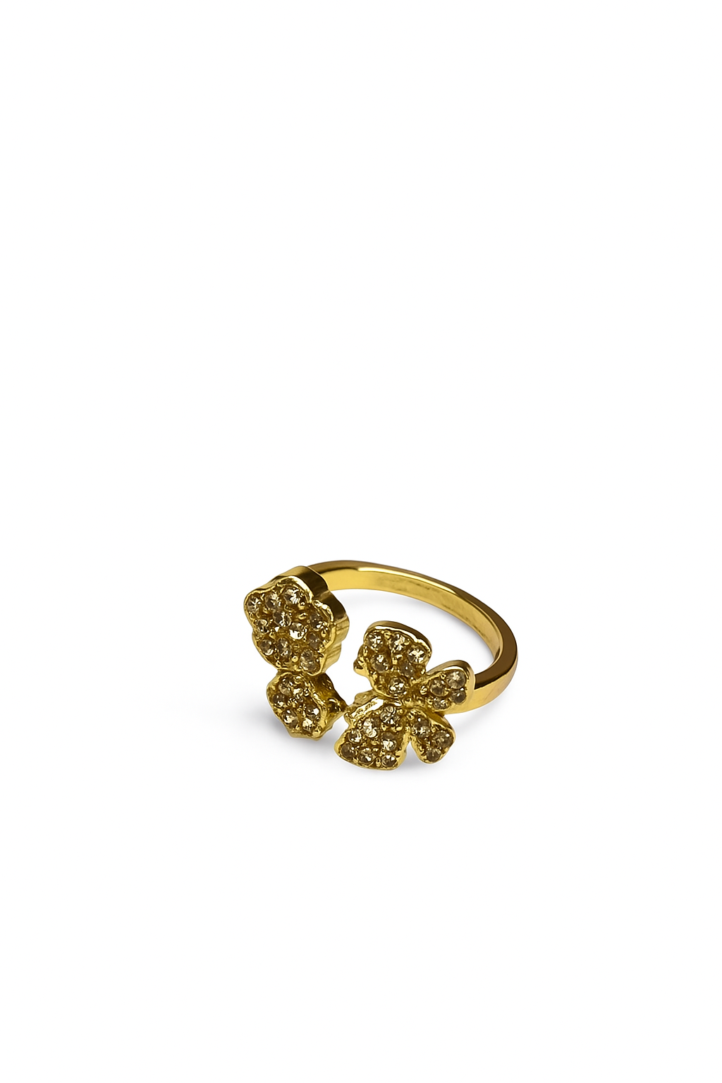 Golden Shine Dazzling Butterflies Open Ring