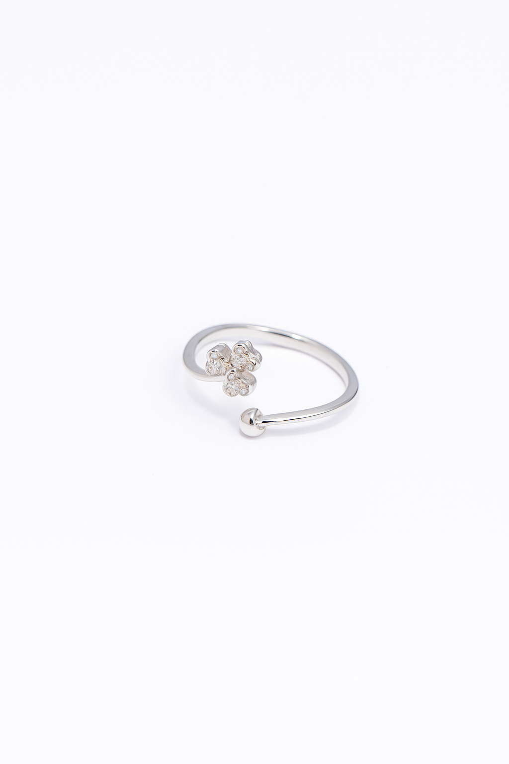 Sterling Silver Classic Flower Open Ring