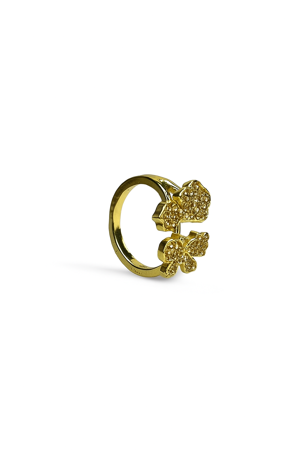 Golden Shine Dazzling Butterflies Open Ring